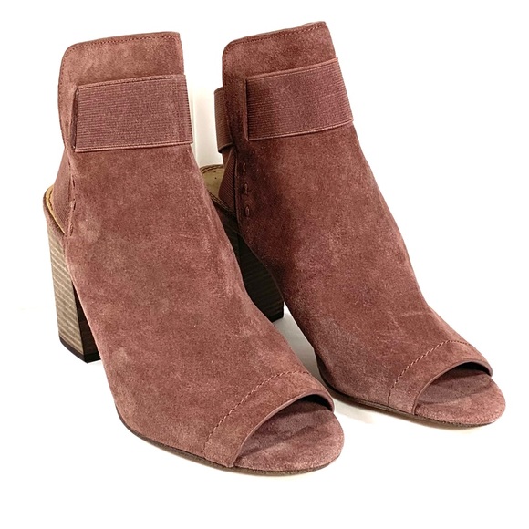 Splendid Daina Open Toe Brown Suede Booties Sz 10 - Picture 2 of 14